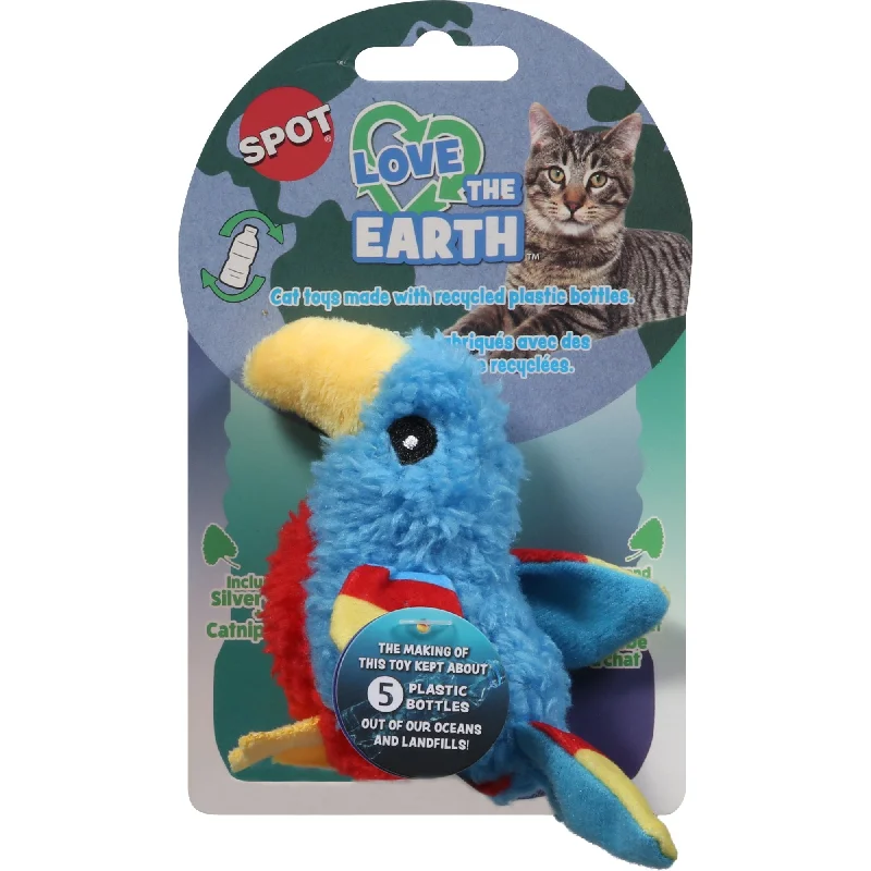 SPOT Love Earth Parrot With Catnip Assorted Cat Toy, 1pc Toy