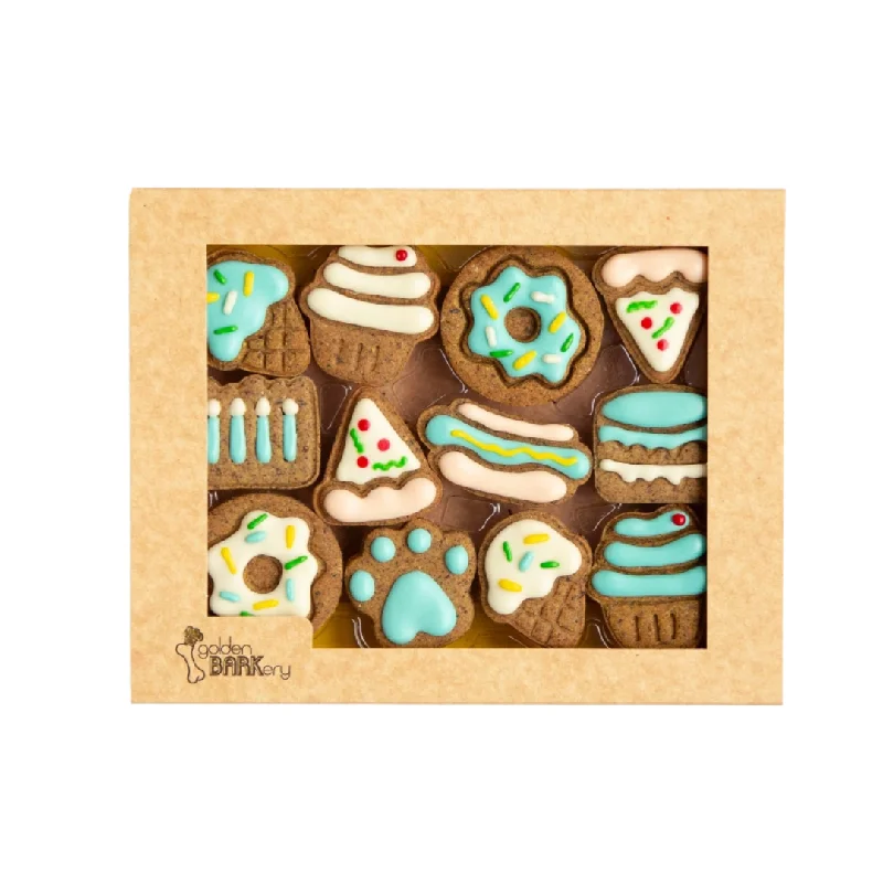 Golden Barkery Dog Biscuits - Blue Celebration Box