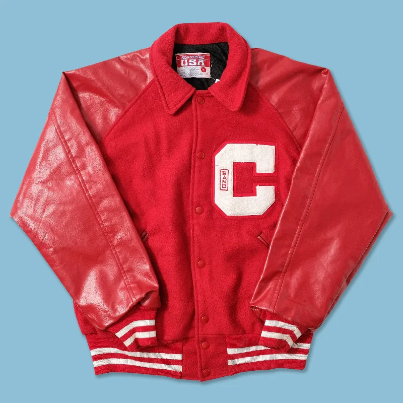 Vintage Wool Leather Varsity Jacket Medium