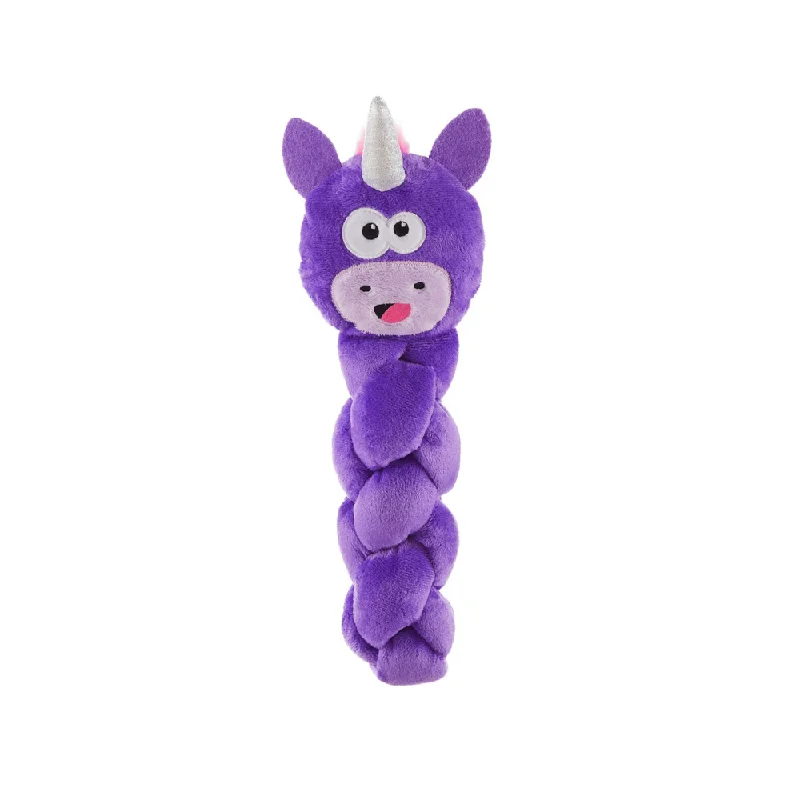 Outward Hound Twistiez Unicorn Toy for Dogs (Purple)