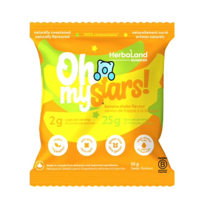 Herbaland Oh My Stars! Banana Shake Fibre Gummies - 50g