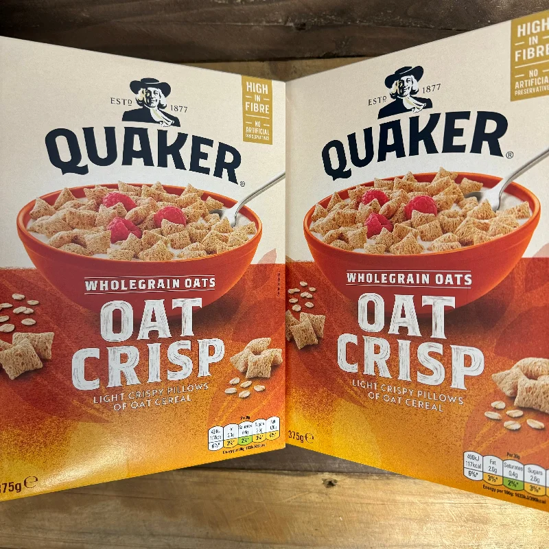 2x Quaker Oat Crisp Cereal (2x375g)