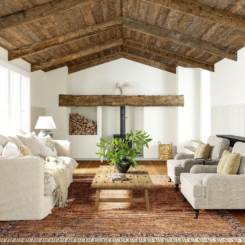 Lauren Liess x Rugs USA Marigold Vintage Tasseled Area Rug