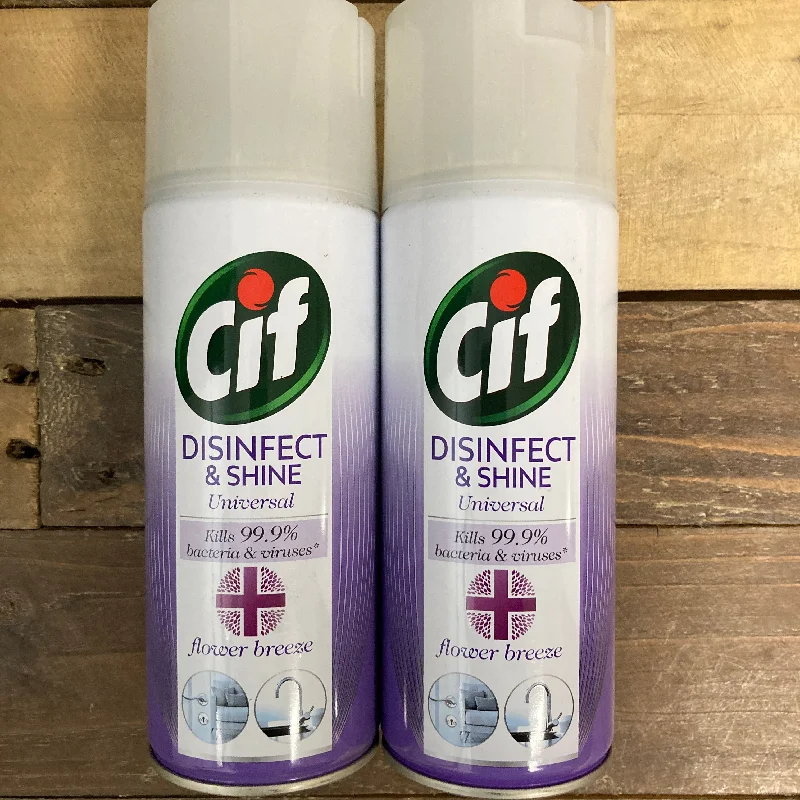 2x Cif Disinfect & Shine Flower breeze Aerosol (2x400ml)