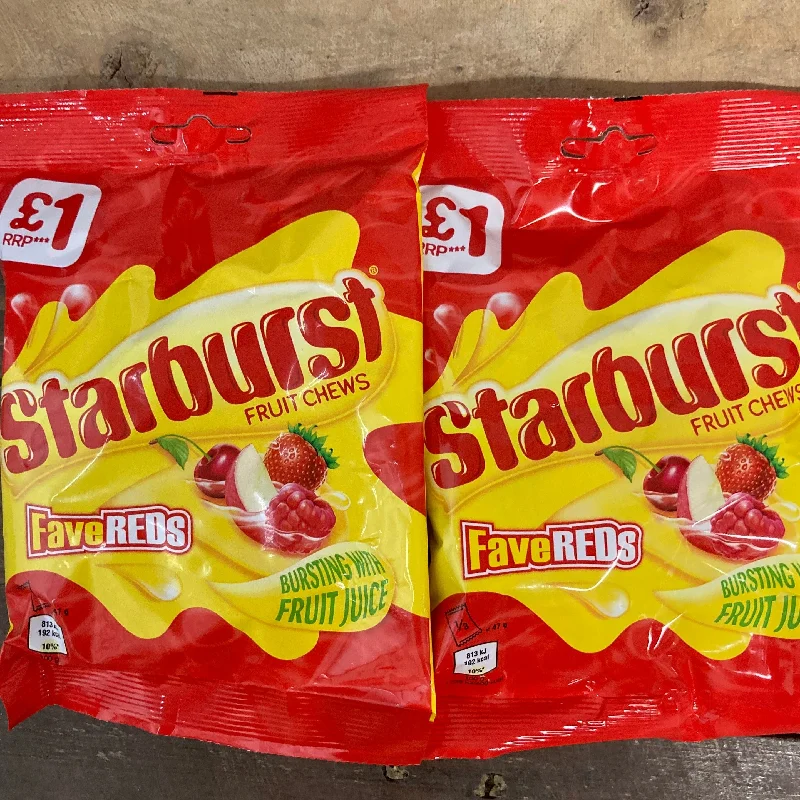 3x Starburst Fruit Chews Fave Reds Bag (3x141g)
