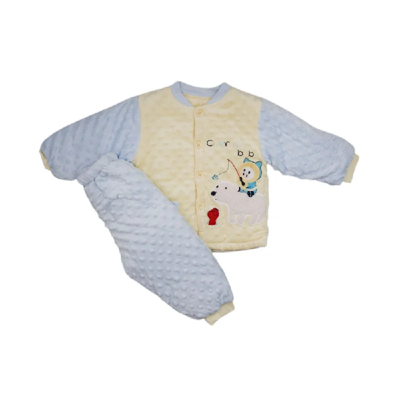 UNISEX L/S 2PC PAJAMA SUIT QUILTED MZW-24 3-6M 56