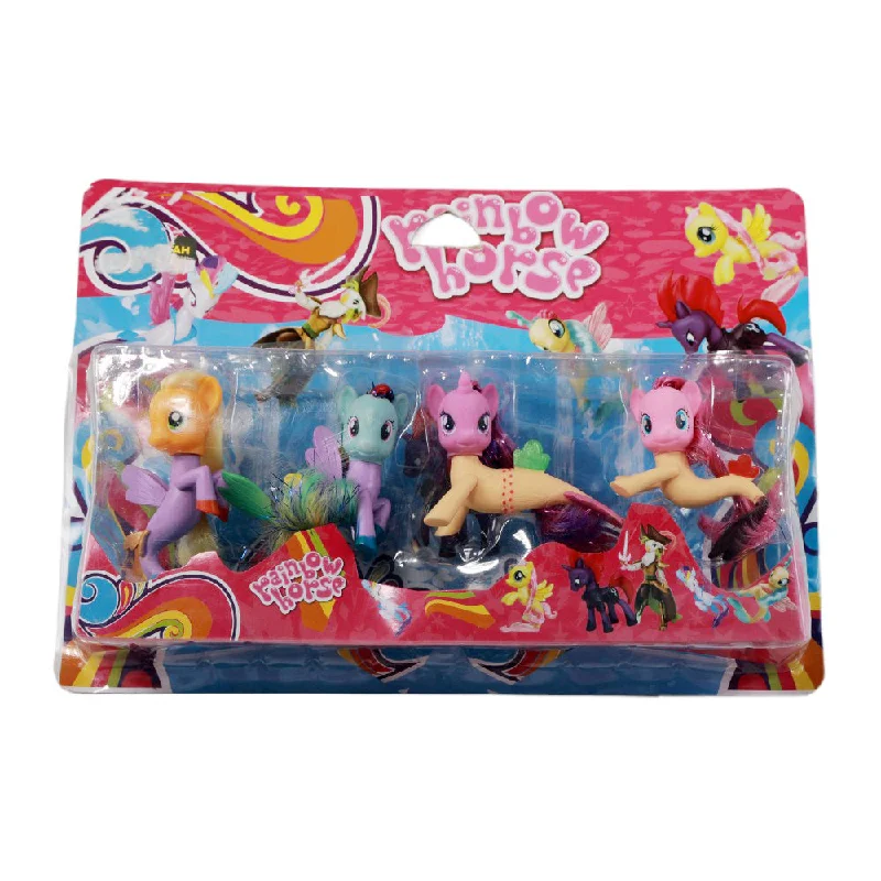 242 RAINBOW HORSE MERMAID 4PC FIGURE SET H.B