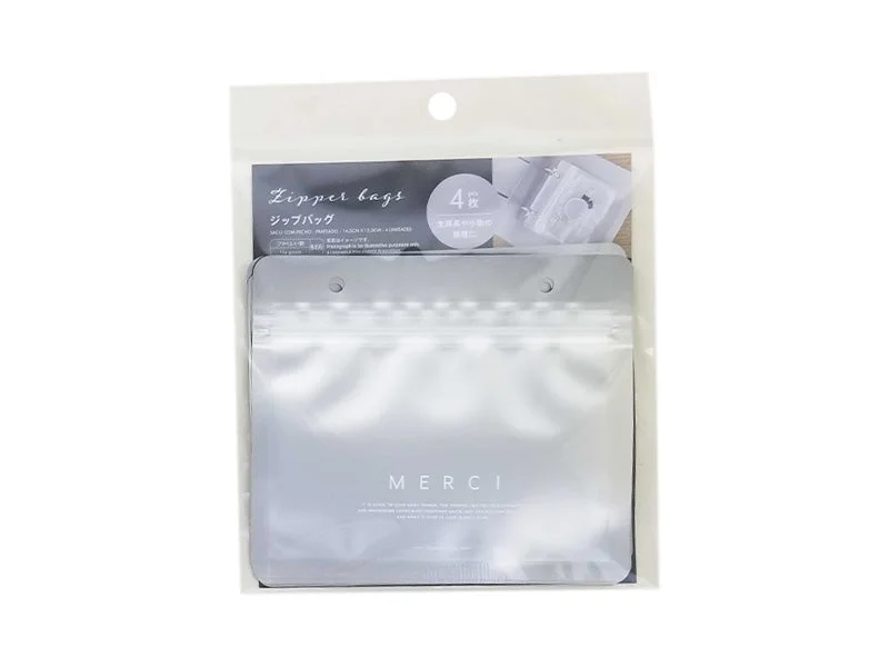 Zipper bags-silver Color 5.70in x 4.92in 4pcs-