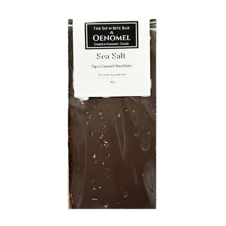 Oenomel Sea Salt 75% Dark Chocolate Bar - 80g