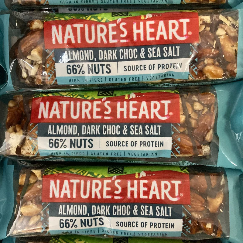 12x Natures Heart Almond, Dark Chocolate and Sea Salt Bars (12x35g)