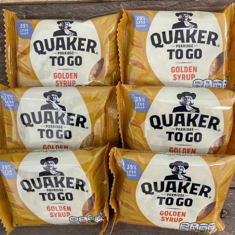12x Quaker Porridge To Go Golden Syrup Breakfast Bars (12x55g)