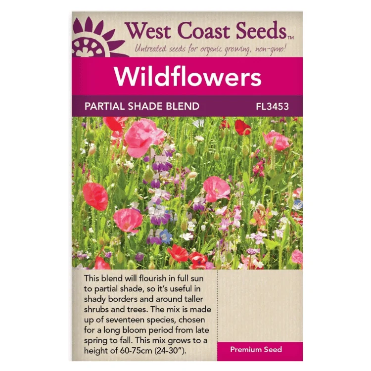 West Coast Seeds Partial Shade Blend Wildflower Seeds BULK - 25g