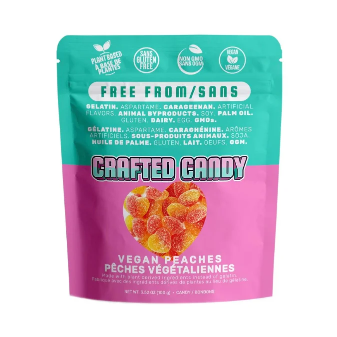 Crafted Candy Vegan Peaches - 100g