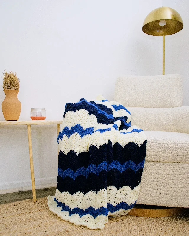 Crochet Kit - Tunisian Bubble Chevron Afghan