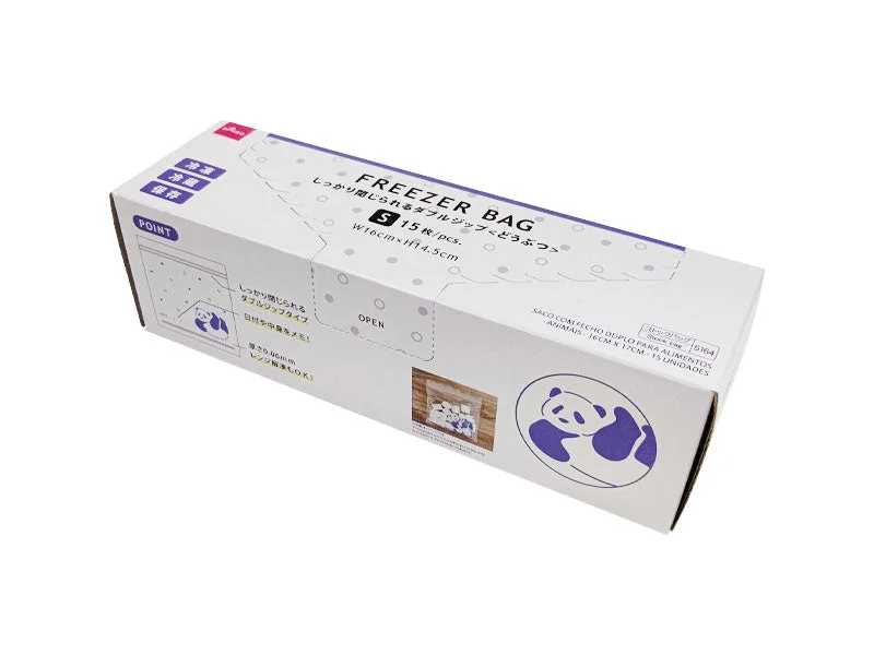 Double zipper freezer bags-Animal 6.29in x 6.69in 15pcs-