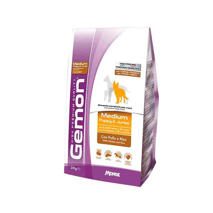 Gemon Medium Cachorro Pollo Y Arroz x 3 Kg