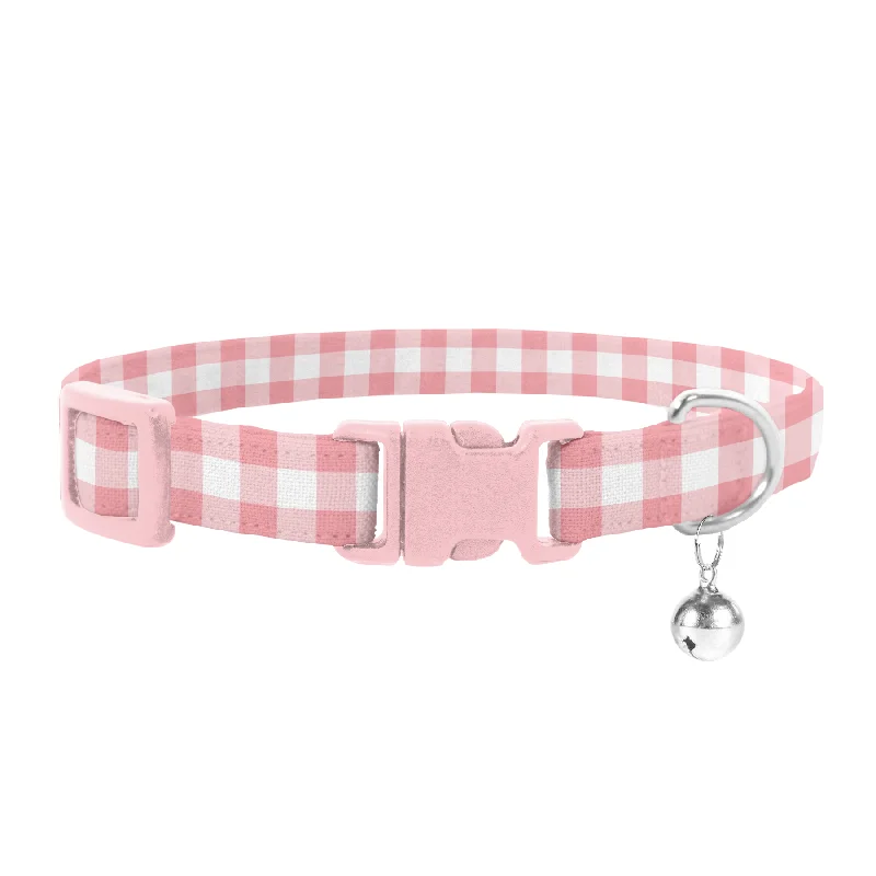 Gingham Rose Cat Safety Collar & Bell