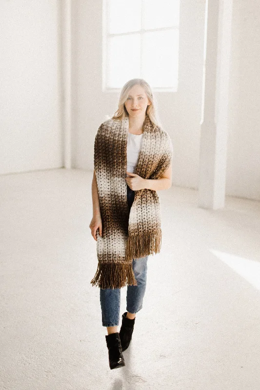 Crochet Kit - Puffed Up Fringe Scarf