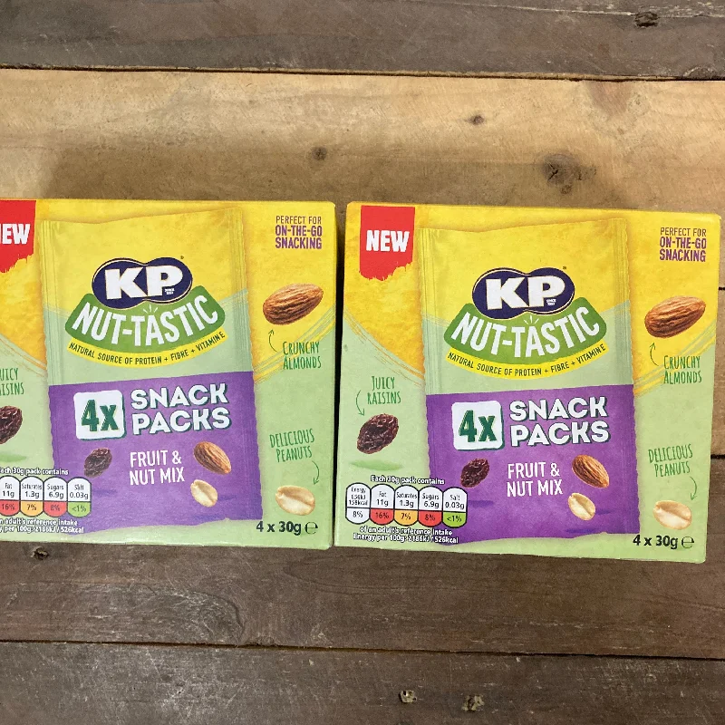 8x KP Nut-Tastic Fruit & Nut Mix Snack Packs (2 Boxes of 4x30g)