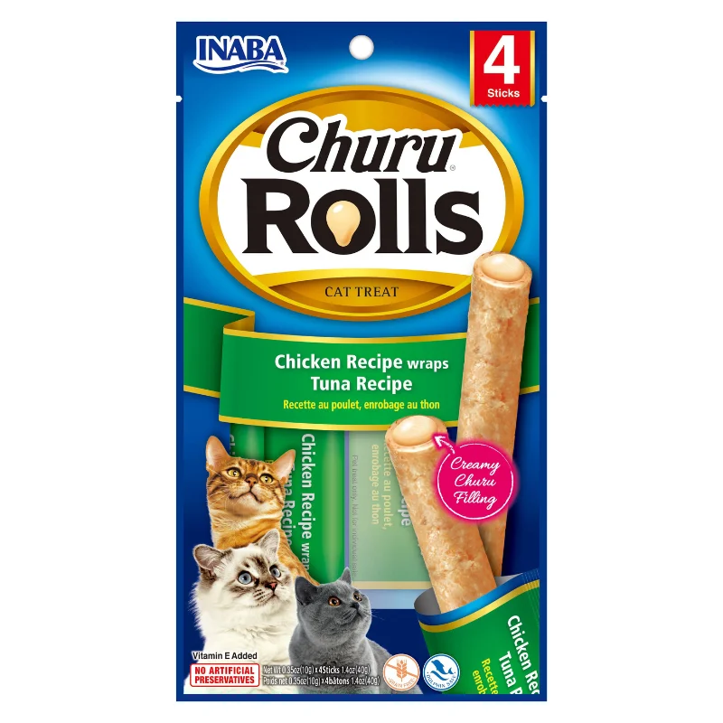 Churu Cat Treats Rolls - Chicken With Tuna Recipe (39g) - Pack of 5