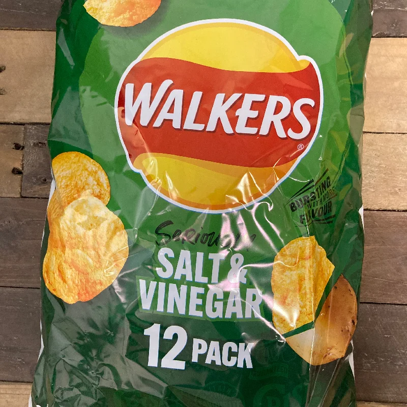 12x Walkers Salt & Vinegar Crisps (1 Pack of 12x25g)