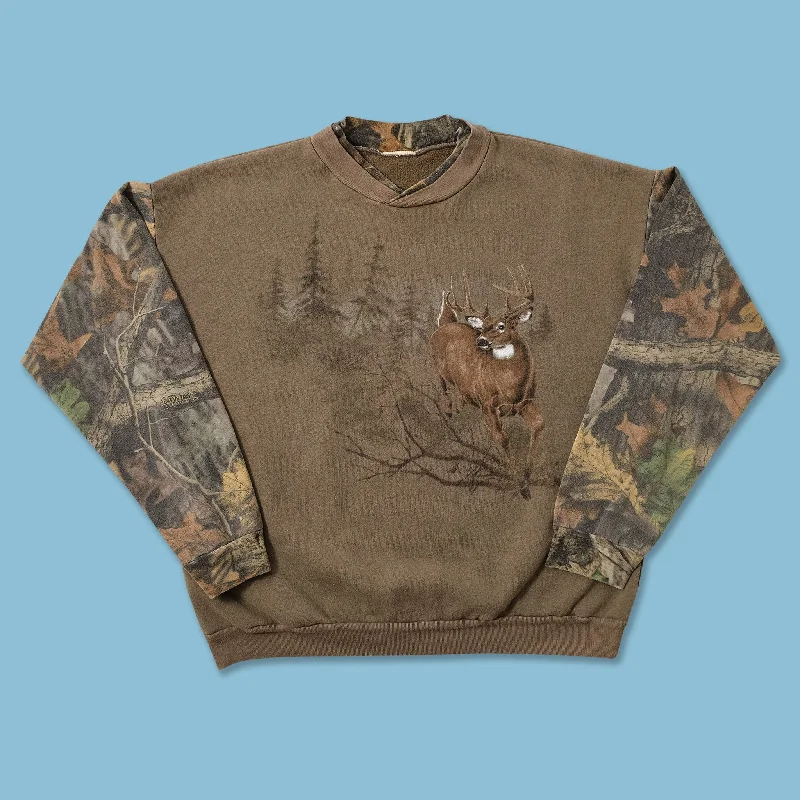 Vintage Nature Deer Sweater Medium