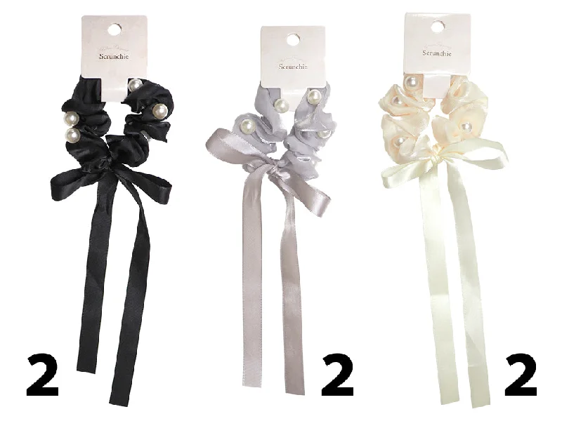 Ribbon scrunchie Fakepearl