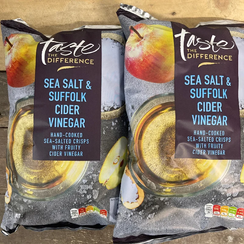 4x Sainsburys Taste the Difference Sea Salt & Cider Vinegar Share Bags (4x150g)