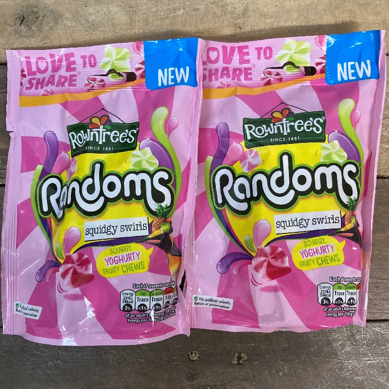 3x Rowntree's Randoms Squidgy Swirls Sweets Share Bags (3x130g)