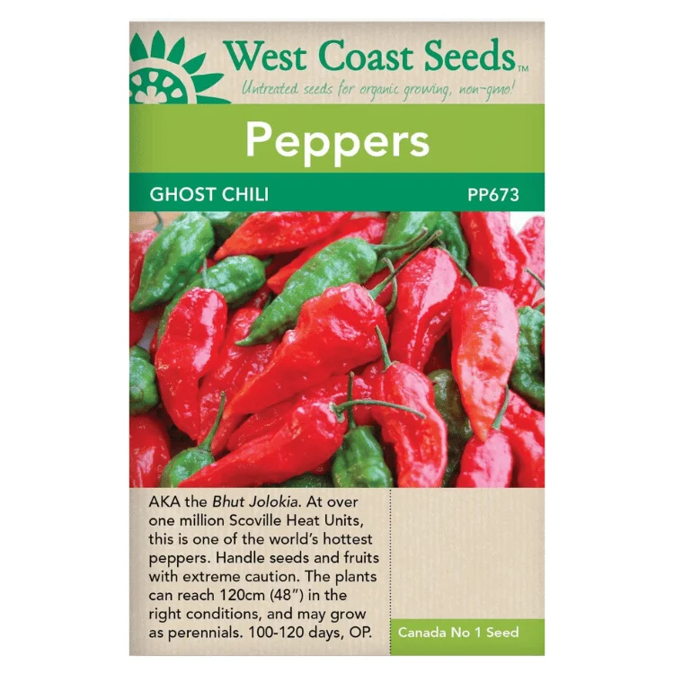 West Coast Seeds Ghost Chili Pepper Seeds - 10 Seeds