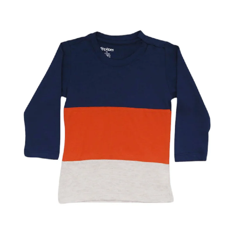 TIPPITOES RUST COLOUR BLOCK TEE MULTI / 6-12M BSTS-CB002