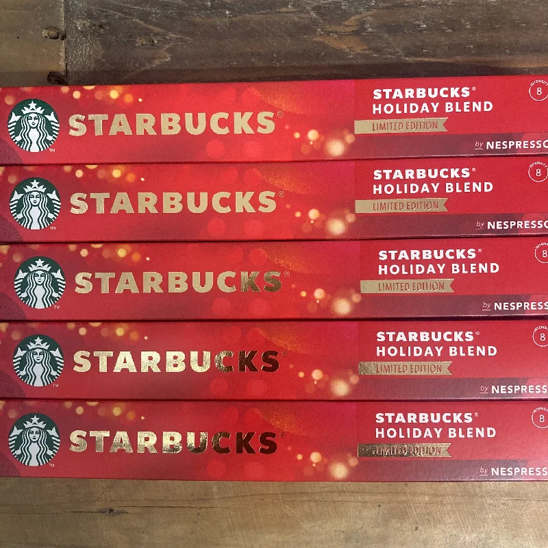 50x Starbucks Holiday Blend Nespresso Medium Roast Coffee Pods (5 Packs of 10 pods)