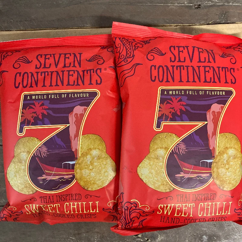 4x Seven Continents Sweet Chilli Crisps Share Bags (4x125g)