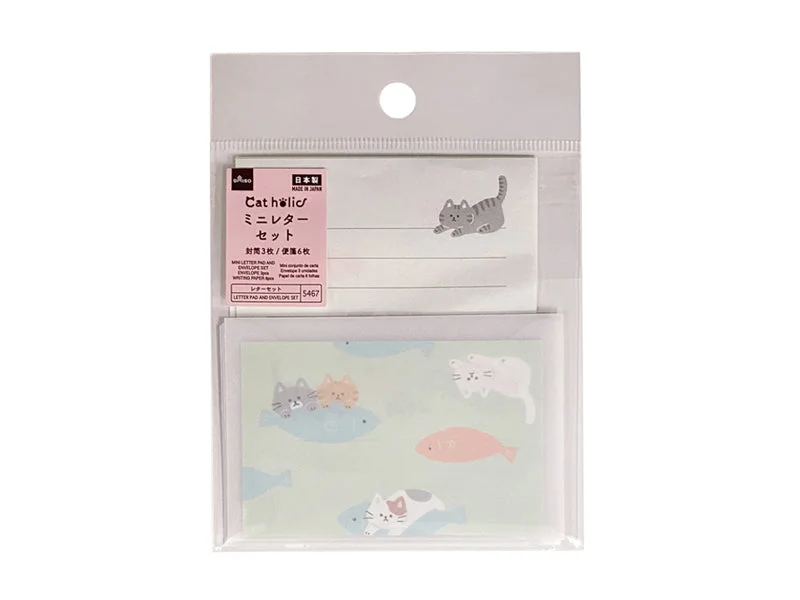MINI LETTER PAD AND ENVELOPE SET STATIONERY FOR CATS B