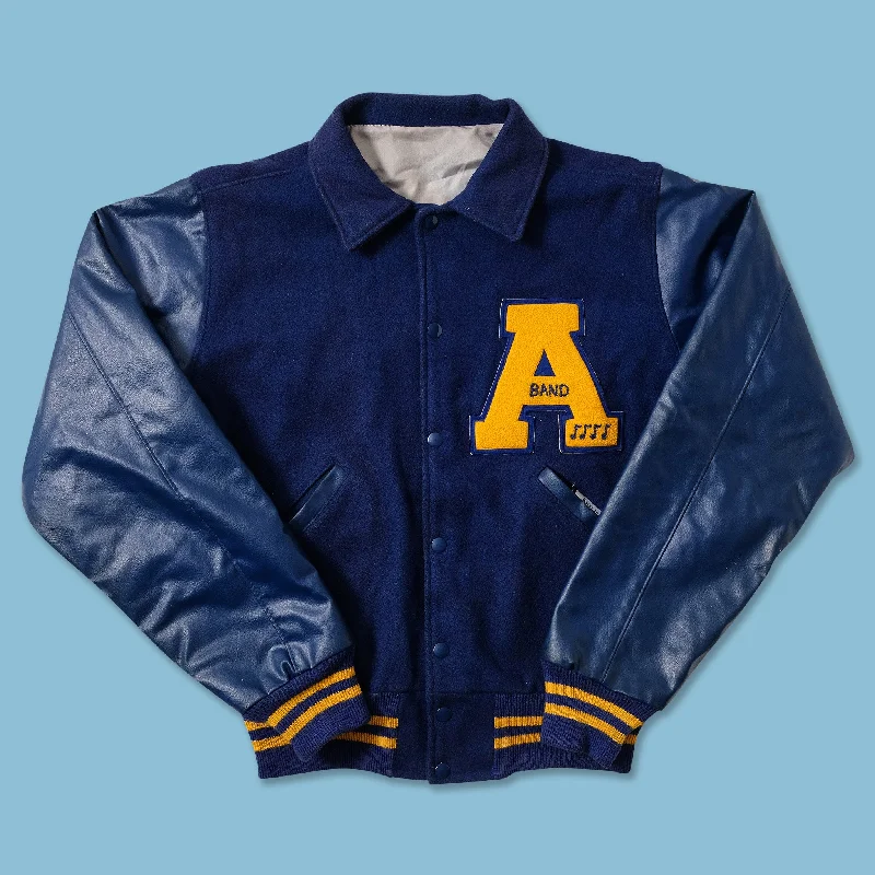 Vintage Wool Leather Varsity Jacket Medium