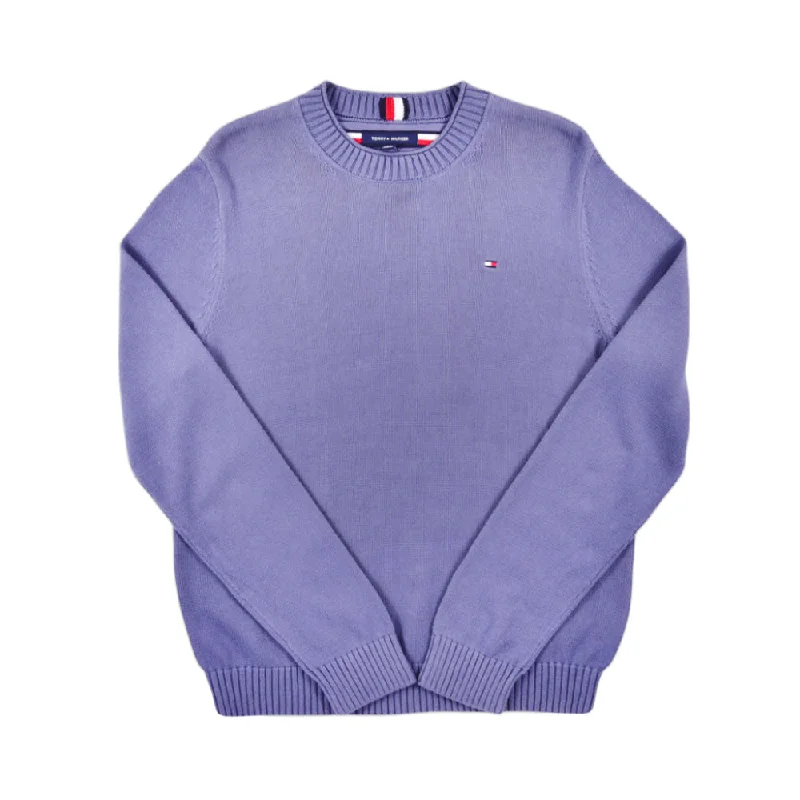 TH MEN L/S R-NECK SWEATER 78J6873-420 BLU M (IR)