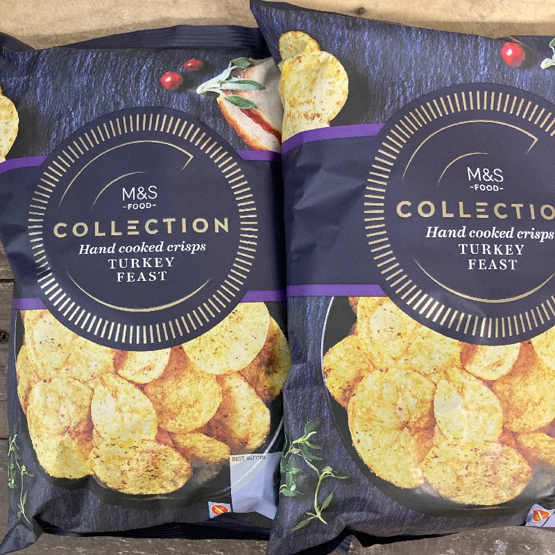 4x M&S Collection Turkey Feast Crisps Share Bags (4x150g)