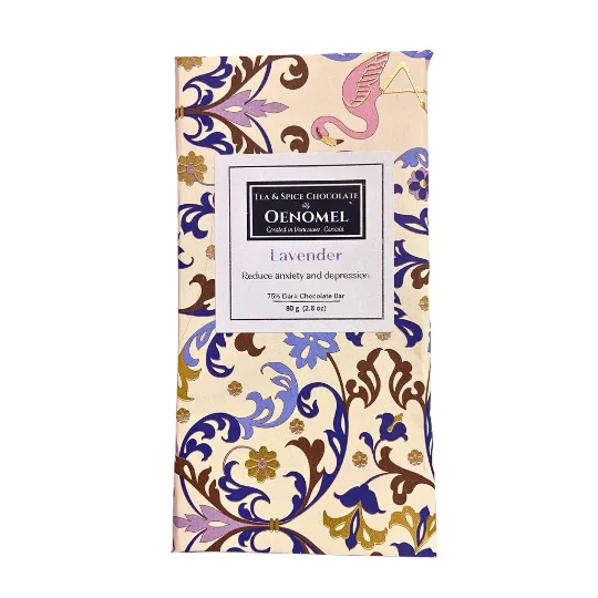 Oenomel Lavender 75% Dark Chocolate Bar - 80g