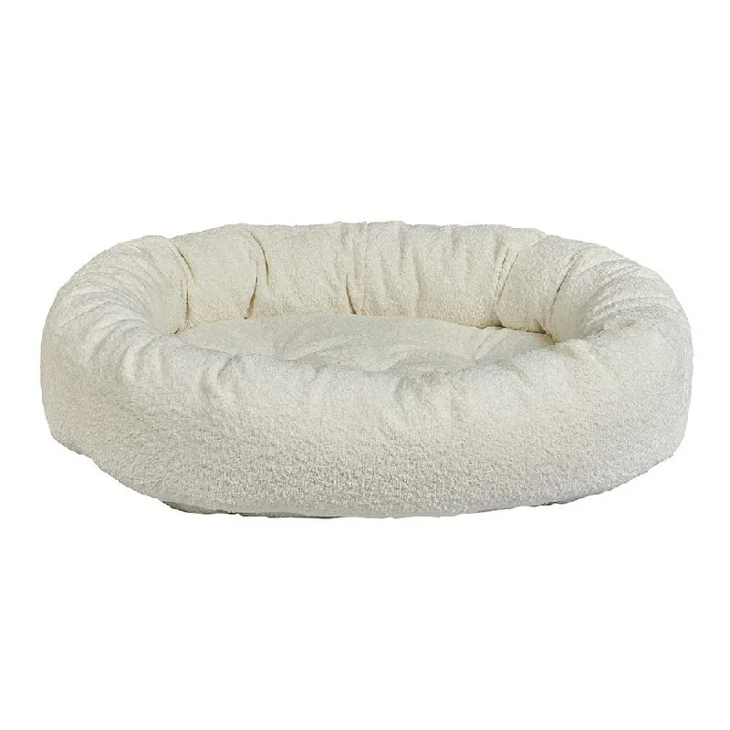 Vanilla Boucle Donut Dog Bed