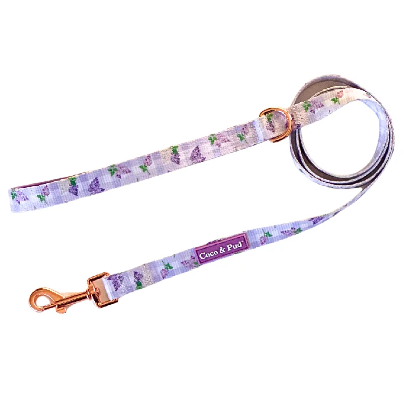 Gingham Lilac Dog lead/ Leash