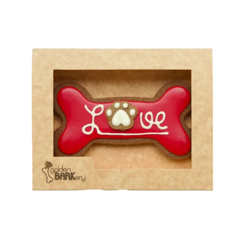 Valentine's Day Dog Treat - LOVE Dog Bone Biscuit Red