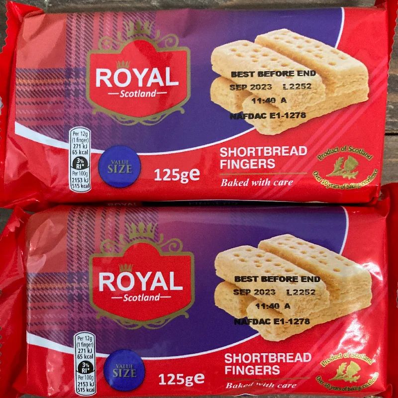 3x Royal Scotland Shortbread Fingers Packs (3x125g)