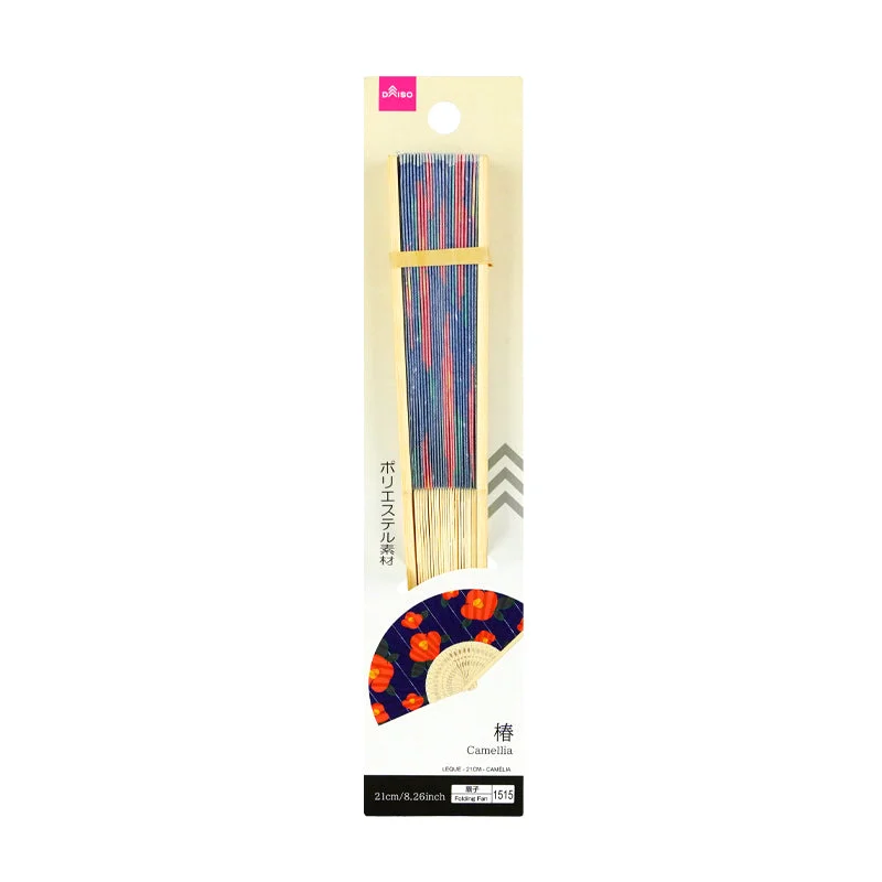Folding Fan - 21cm - Camellia