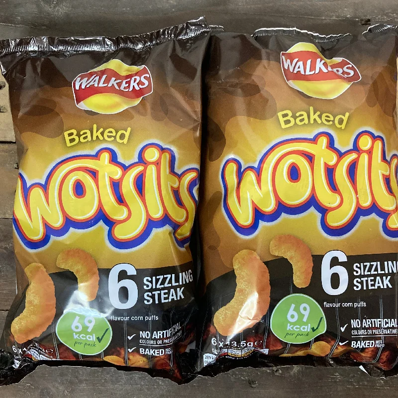 12x Walkers Wotsits Sizzling Steak Snacks (2 Packs of 6x13.5g)