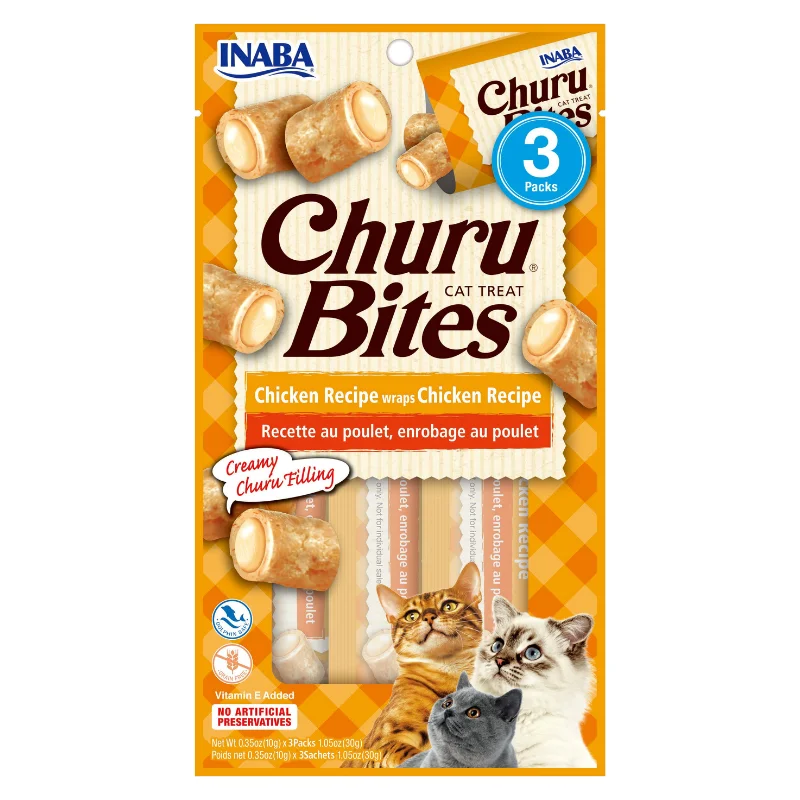 Churu Cat Treats Bites - Chicken Recipe (3 packs x 10g) - Pack of 5