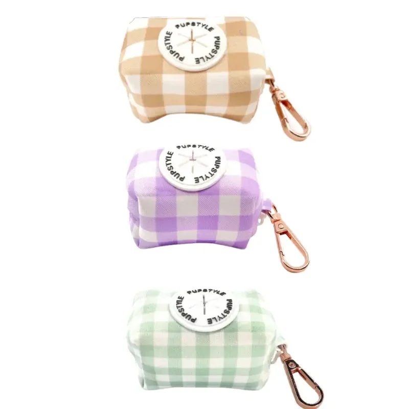PUPSTYLE Gingham Dog Poop Bag Holder