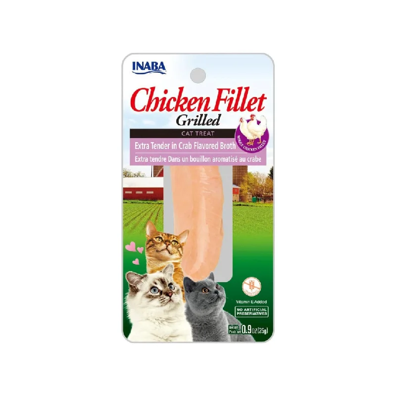 Inaba Chicken Fillet Chicken Extra Tender In Crab Broth Cat Treat - 25 Gm - Pack of 5