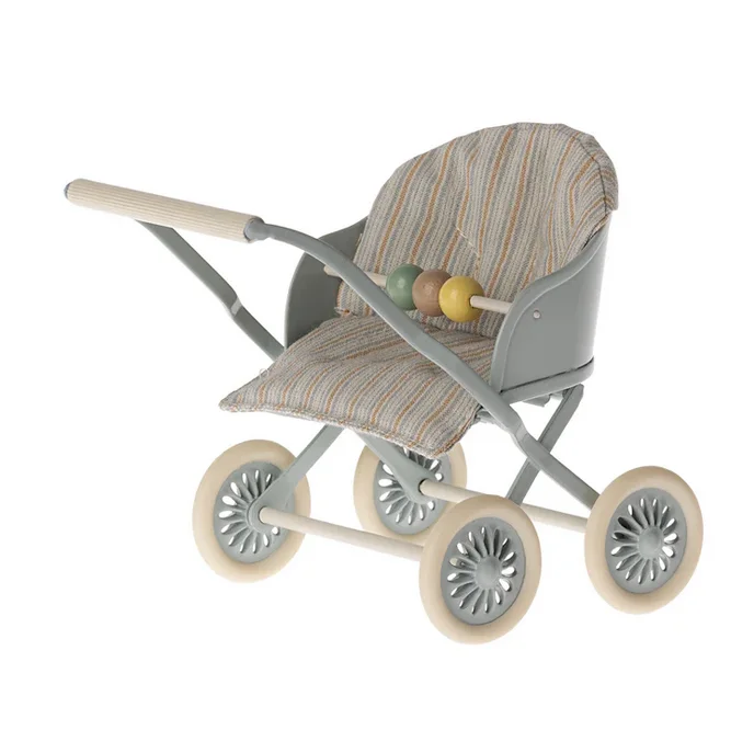 Maileg Furniture MOUSE - Stroller Baby Mice Blue