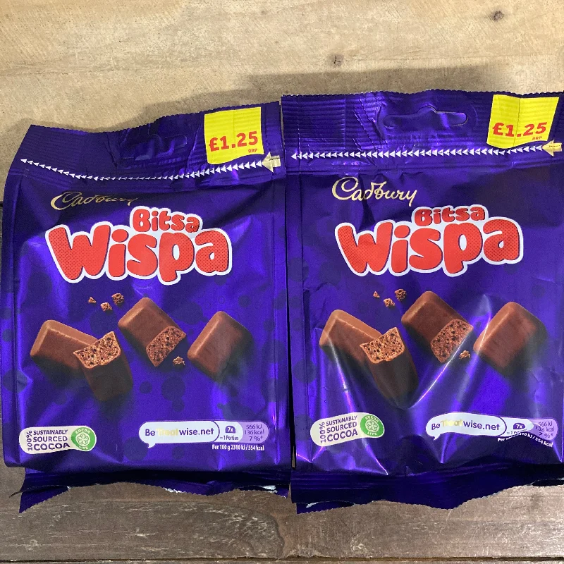 3x Cadbury Bitsa Wispa Chocolate Share Bags (3x95g)