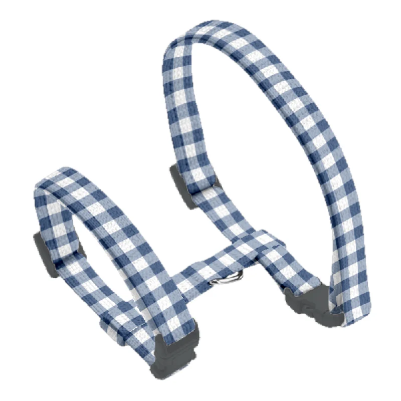 Gingham French Navy Cat Harness